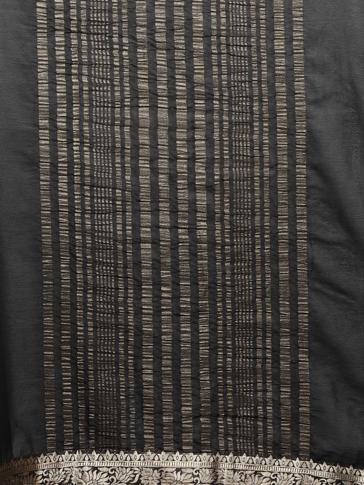 Black Zari Work Chiffon Saree