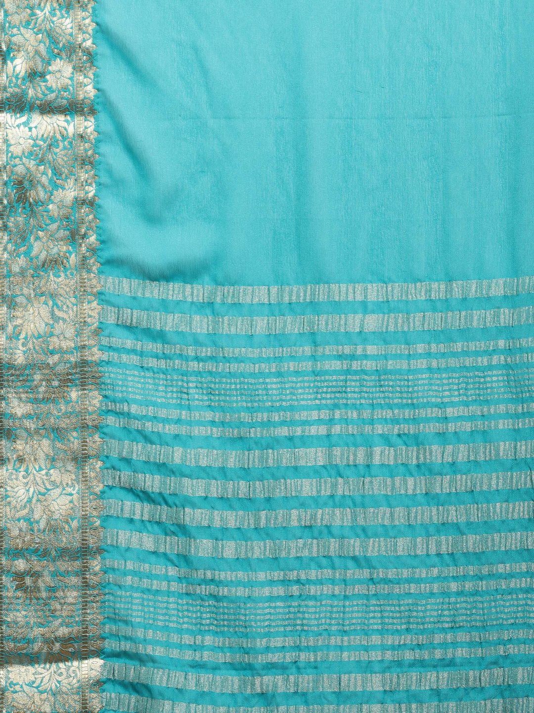 Firozee Zari Work Chiffon Saree
