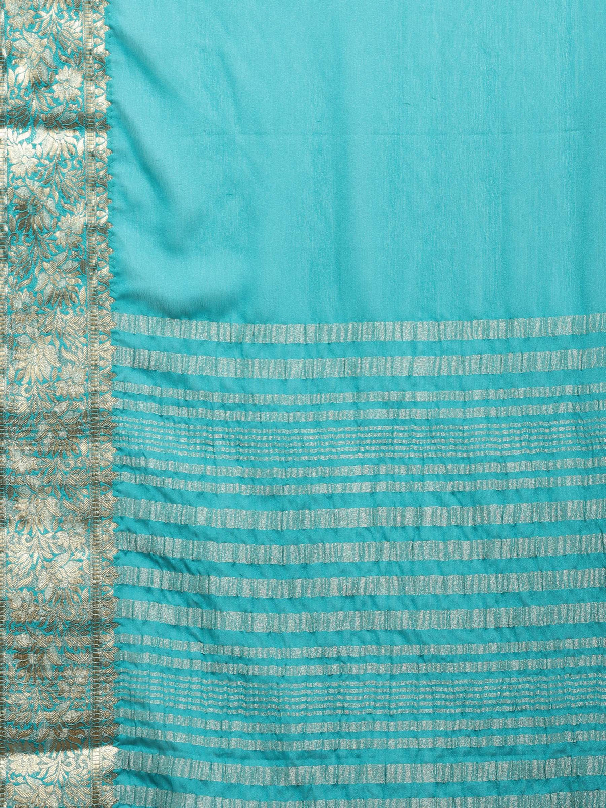 Firozee Zari Work Chiffon Saree