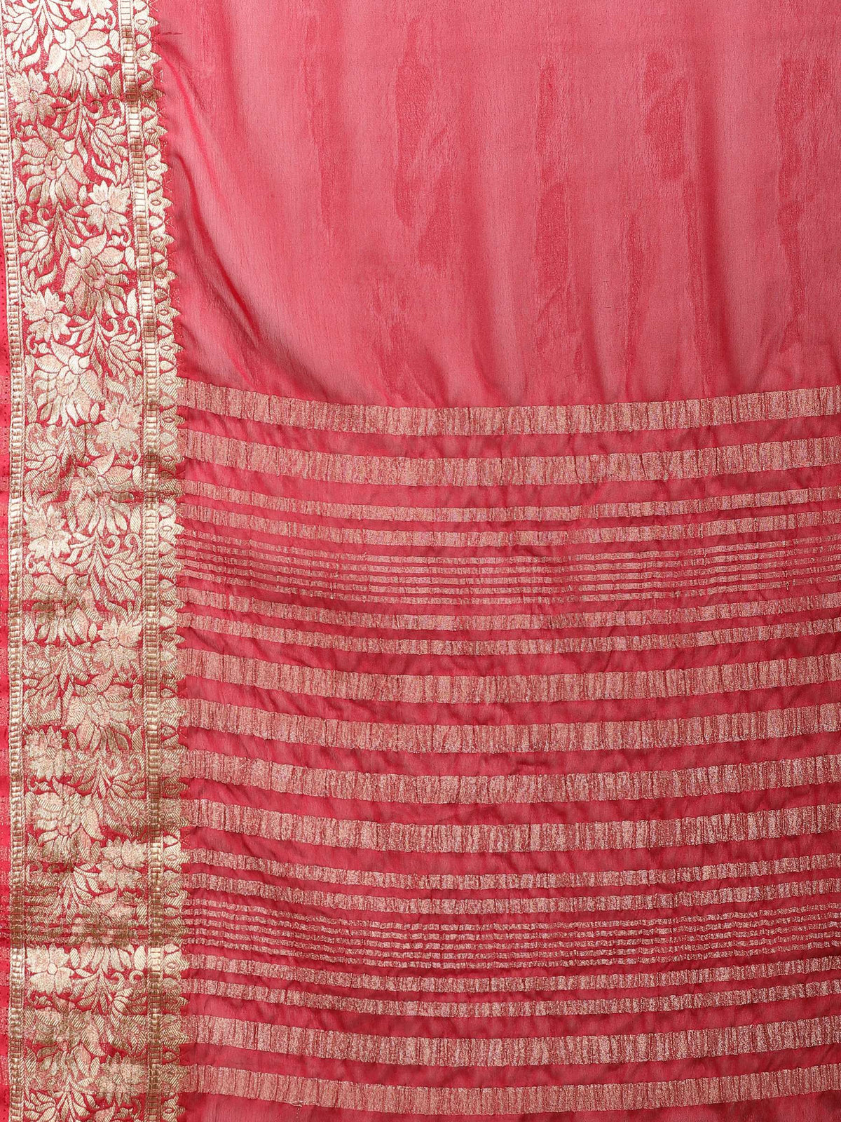 Maroon Zari Work Chiffon Saree