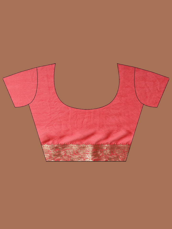 Peach Zari Work Chiffon Saree