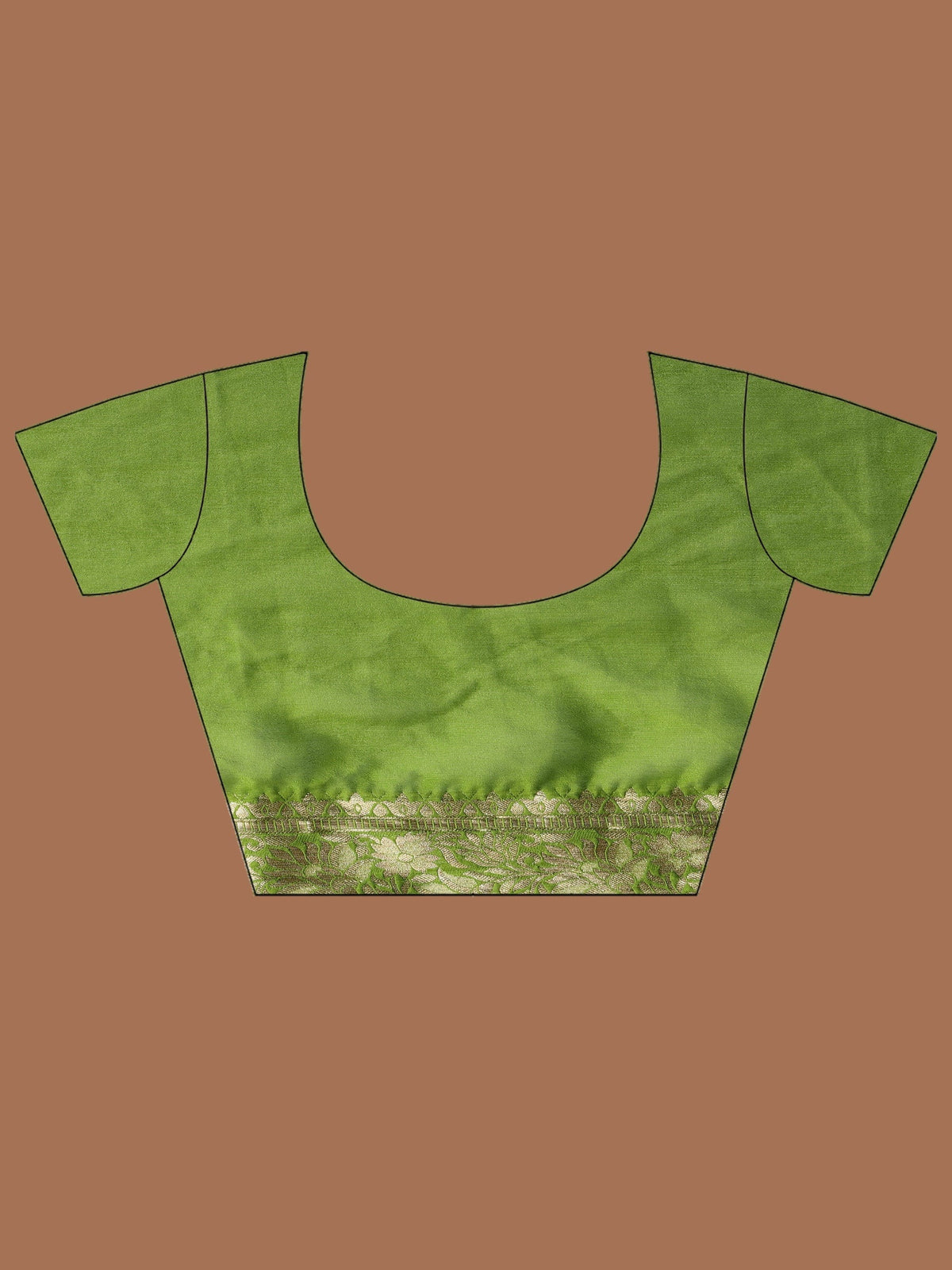 Pista Green Zari Work Chiffon Saree