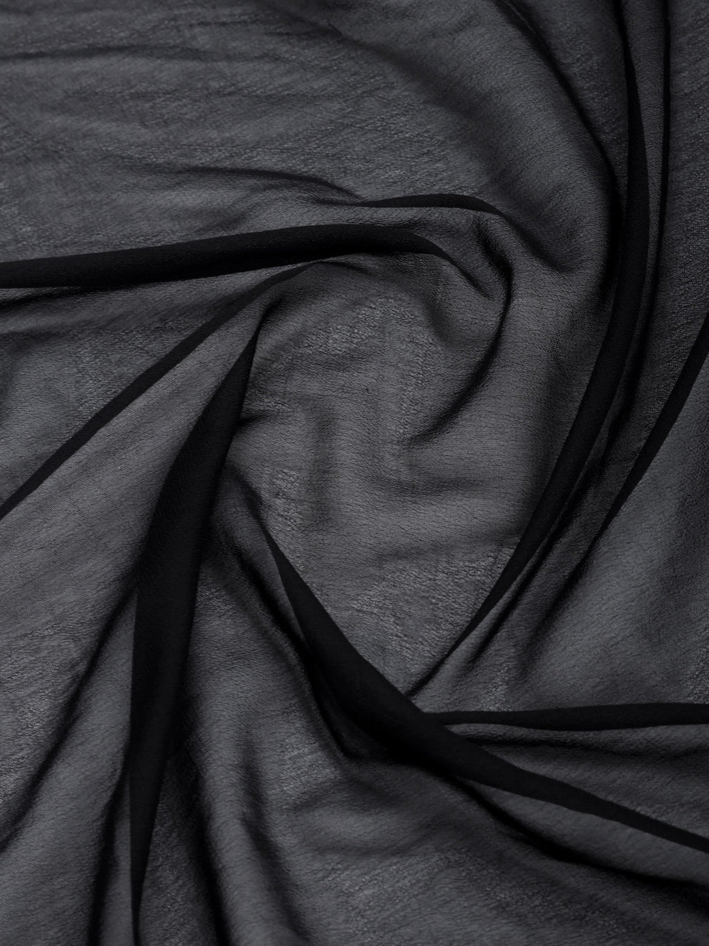 Black Plain Chiffon Saree