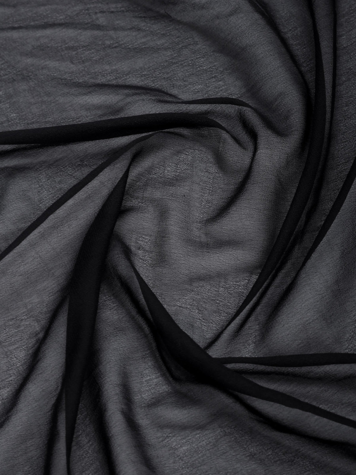 Black Plain Chiffon Saree