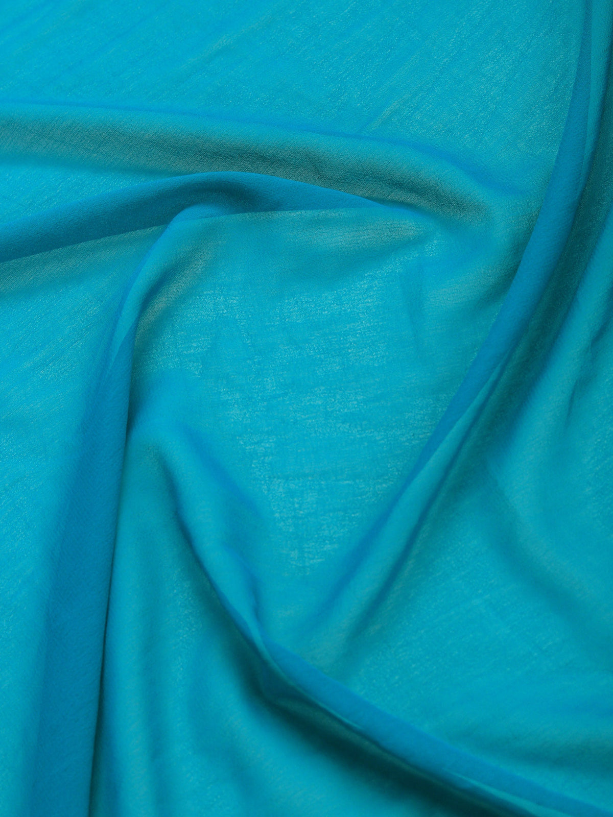 Firozee Plain Chiffon Saree