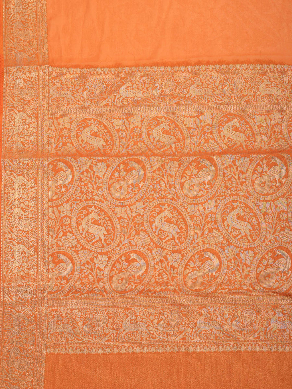Mustard Plain Chiffon Saree