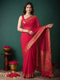 Rani Plain Chiffon Saree