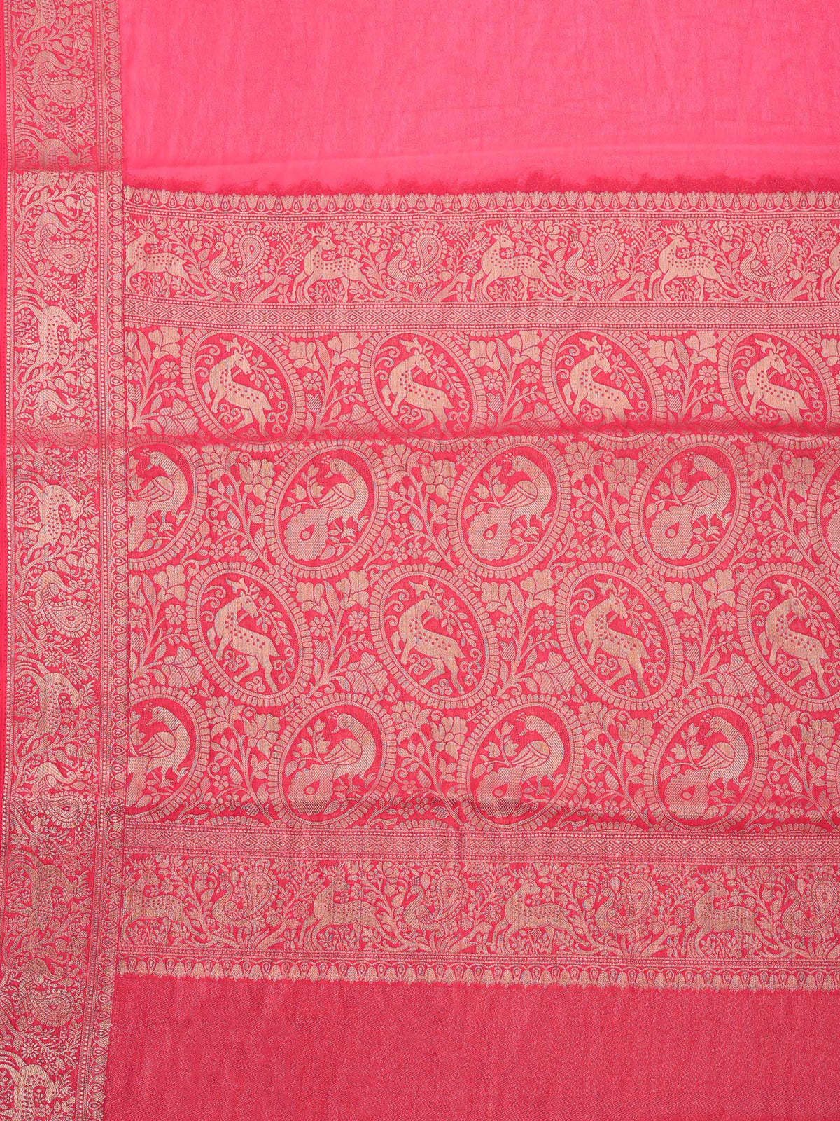 Rani Plain Chiffon Saree