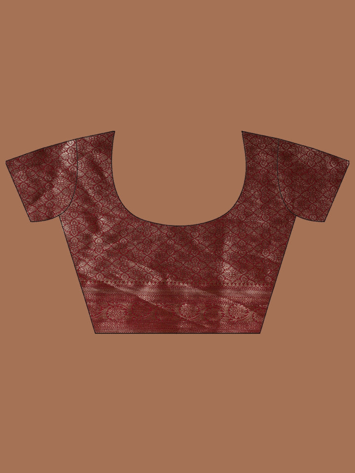 Magenta Zari Work Chiffon Saree