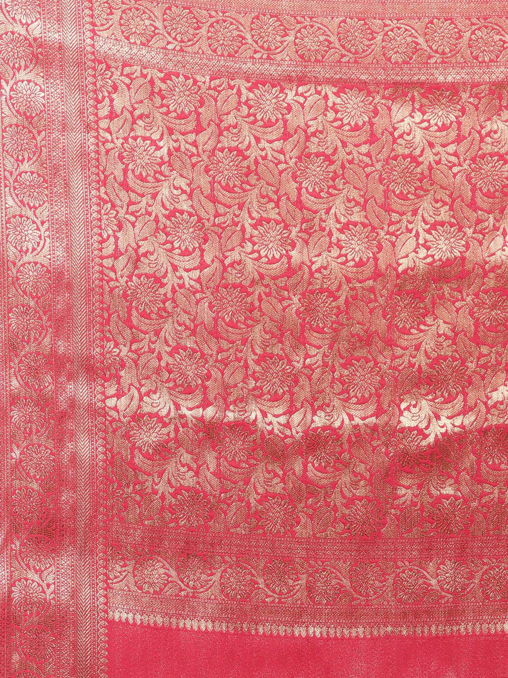Rani Zari Work Chiffon Saree