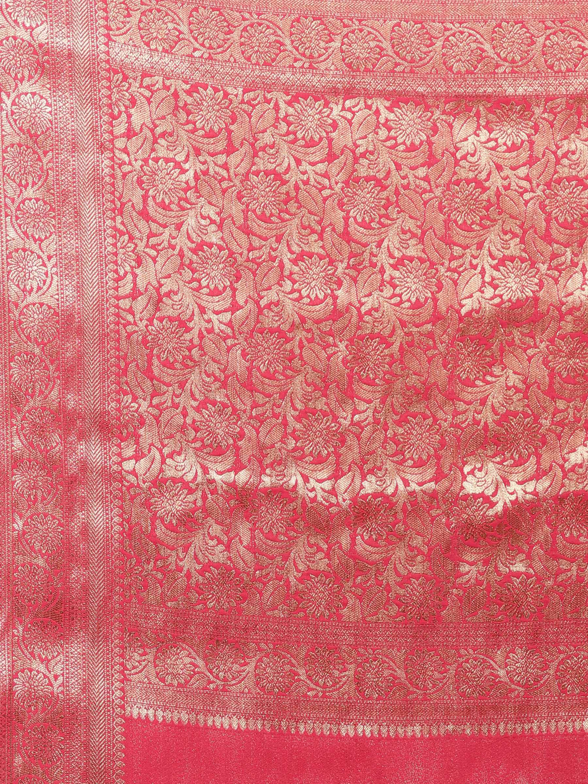 Rani Zari Work Chiffon Saree