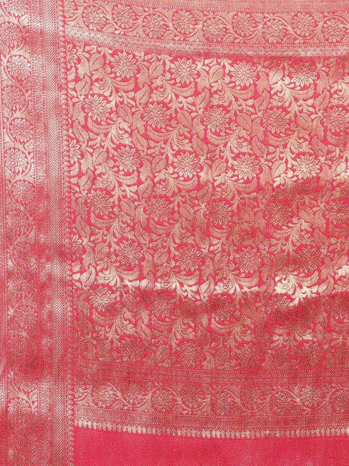 Rani Zari Work Chiffon Saree