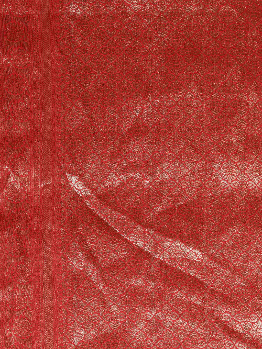 Red Zari Work Chiffon Saree