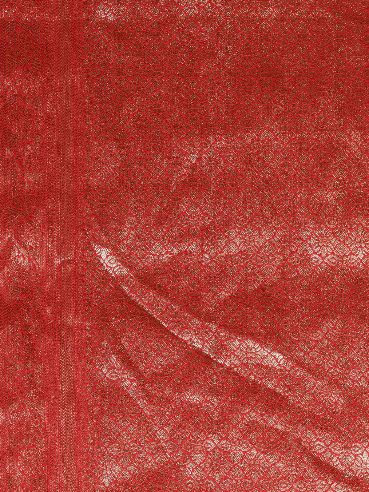 Red Zari Work Chiffon Saree