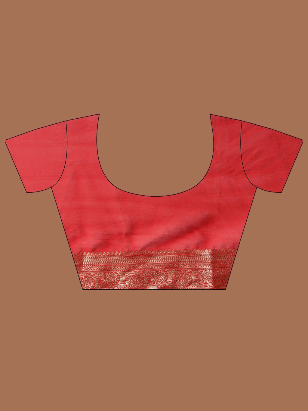 Red Zari Work Chiffon Saree