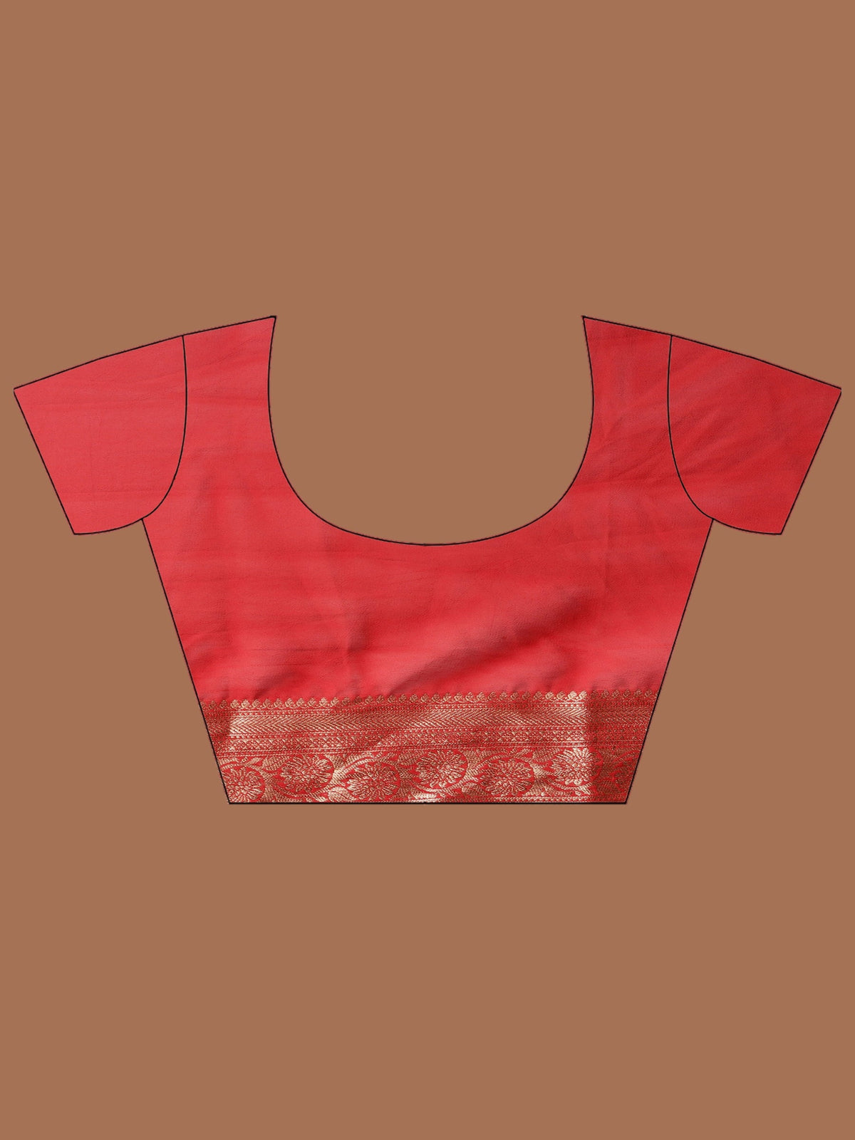 Red Zari Work Chiffon Saree