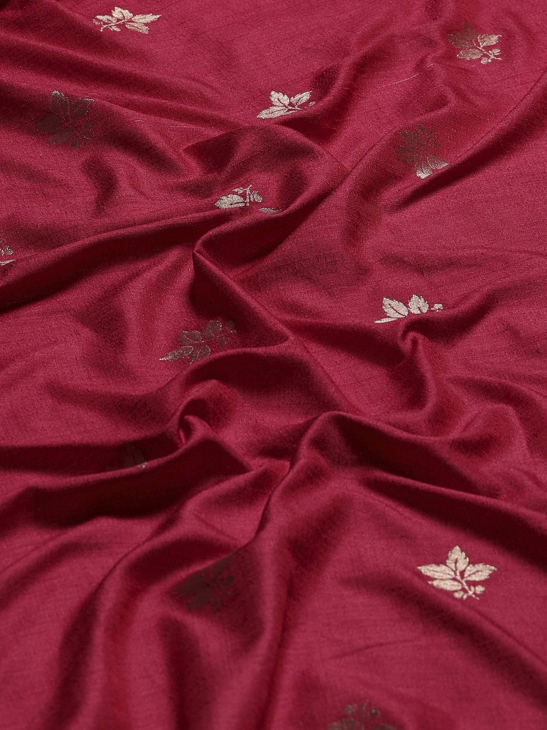 Hot Pink Woven Design Art Silk Saree
