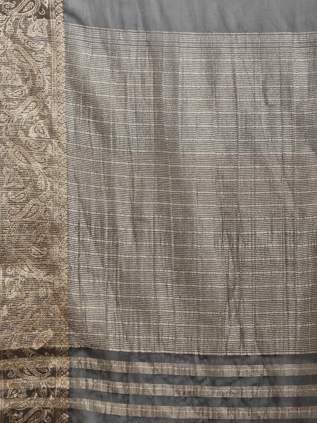 Black Zari Work Chiffon Saree