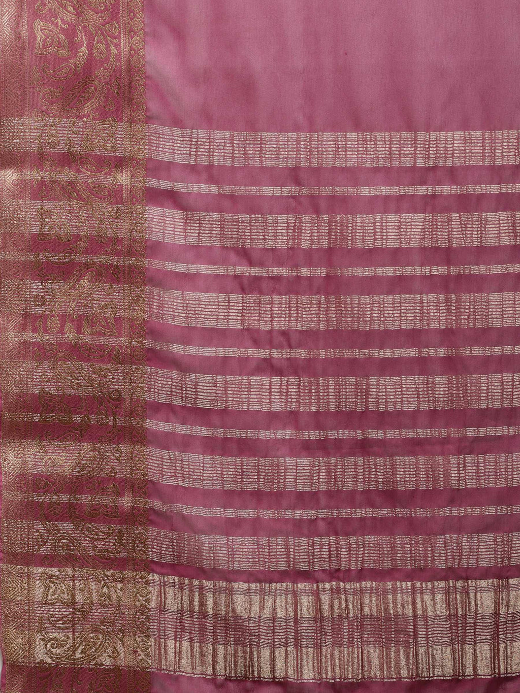 Lavender Zari Work Chiffon Saree