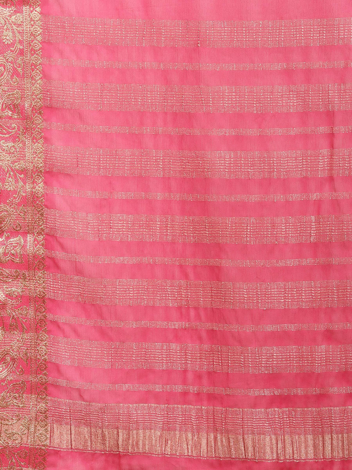 Rani Zari Work Chiffon Saree