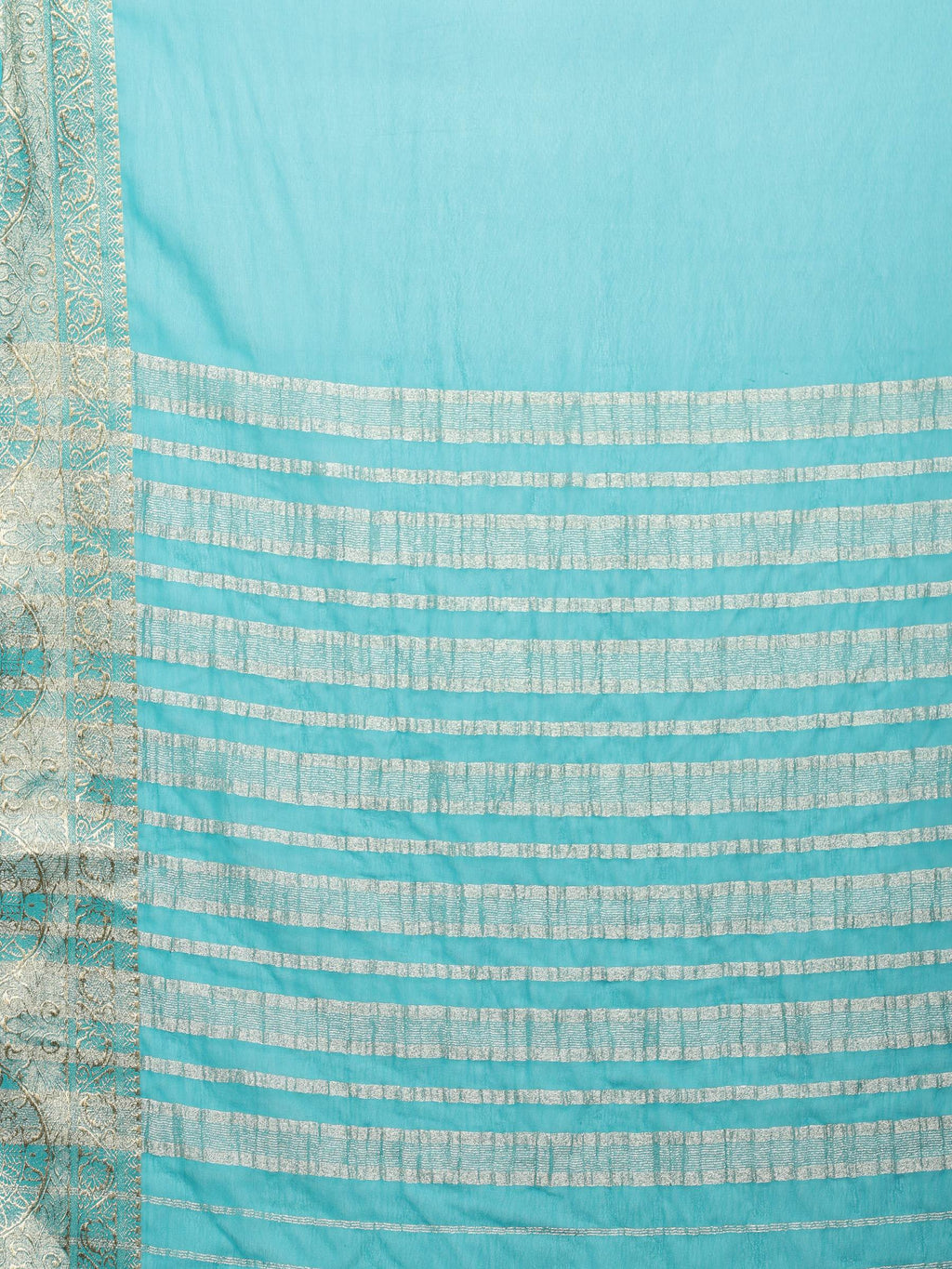 Firozee Zari Work Chiffon Saree
