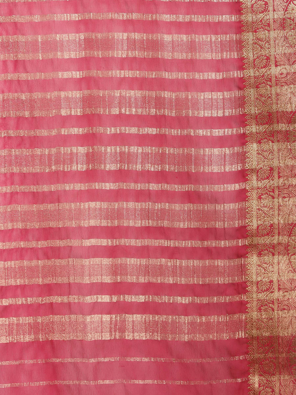 Magenta Zari Work Chiffon Saree