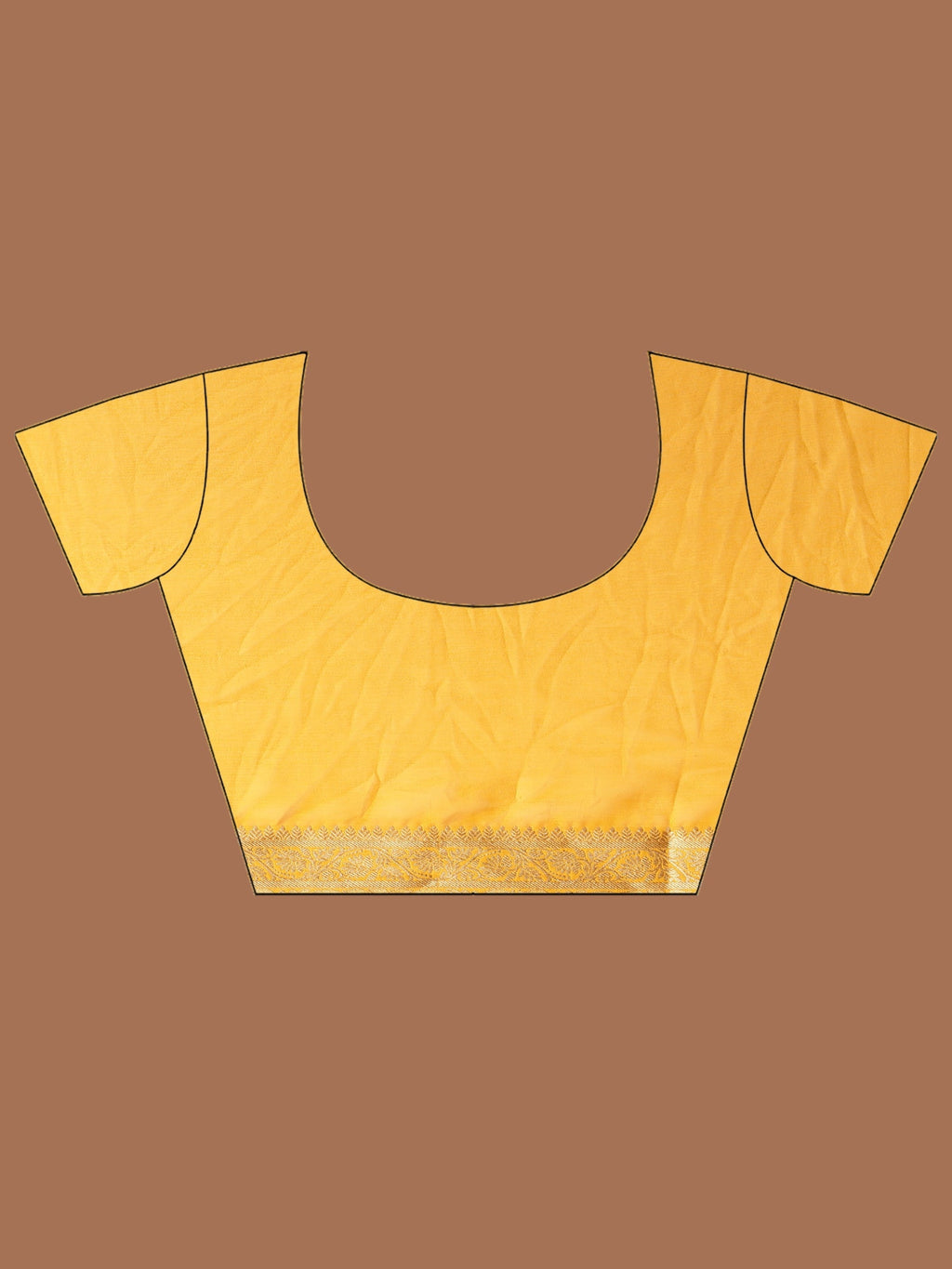 Mustard Zari Work Chiffon Saree