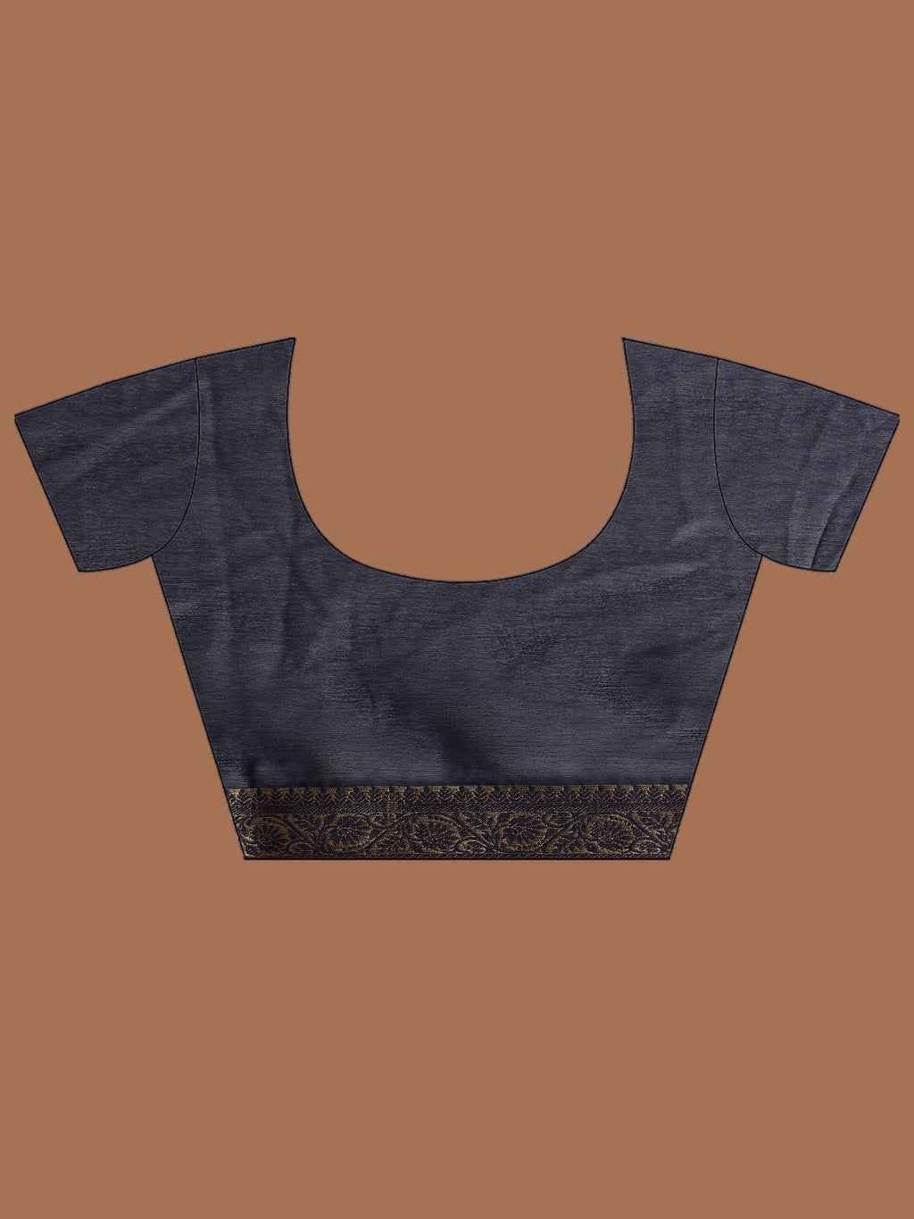 Navy Blue Zari Work Chiffon Saree