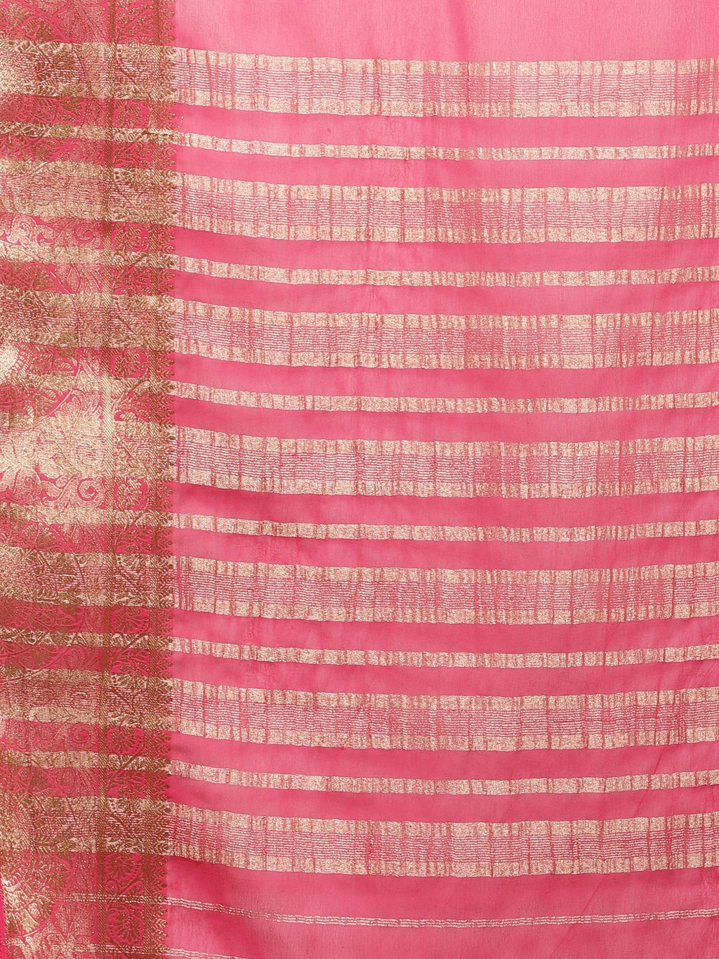 Rani Zari Work Chiffon Saree