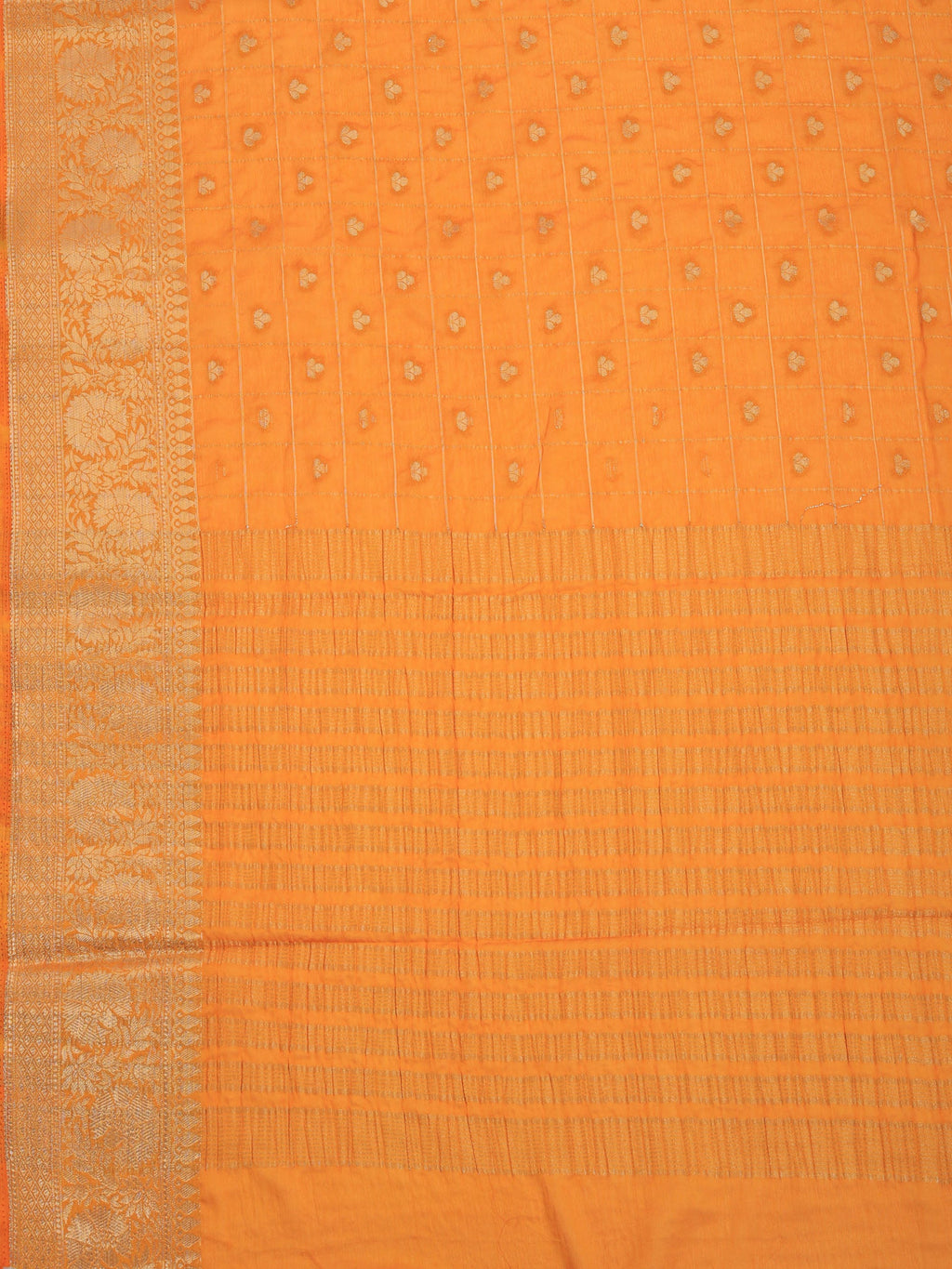 Mustard Zari Work Crepe Saree