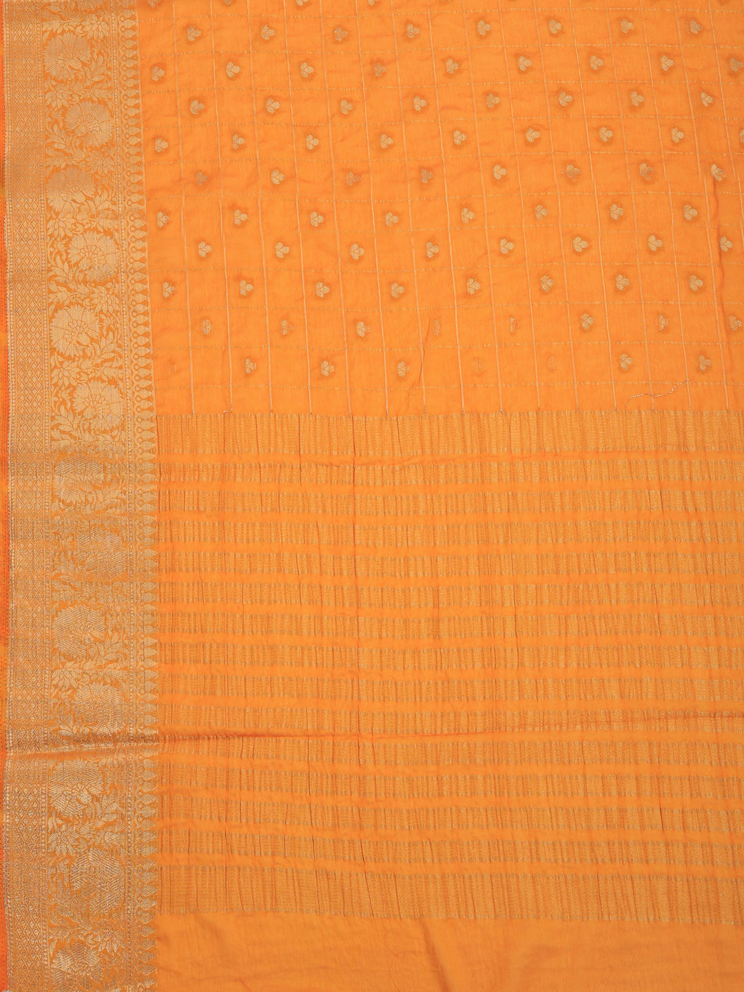 Mustard Zari Work Crepe Saree
