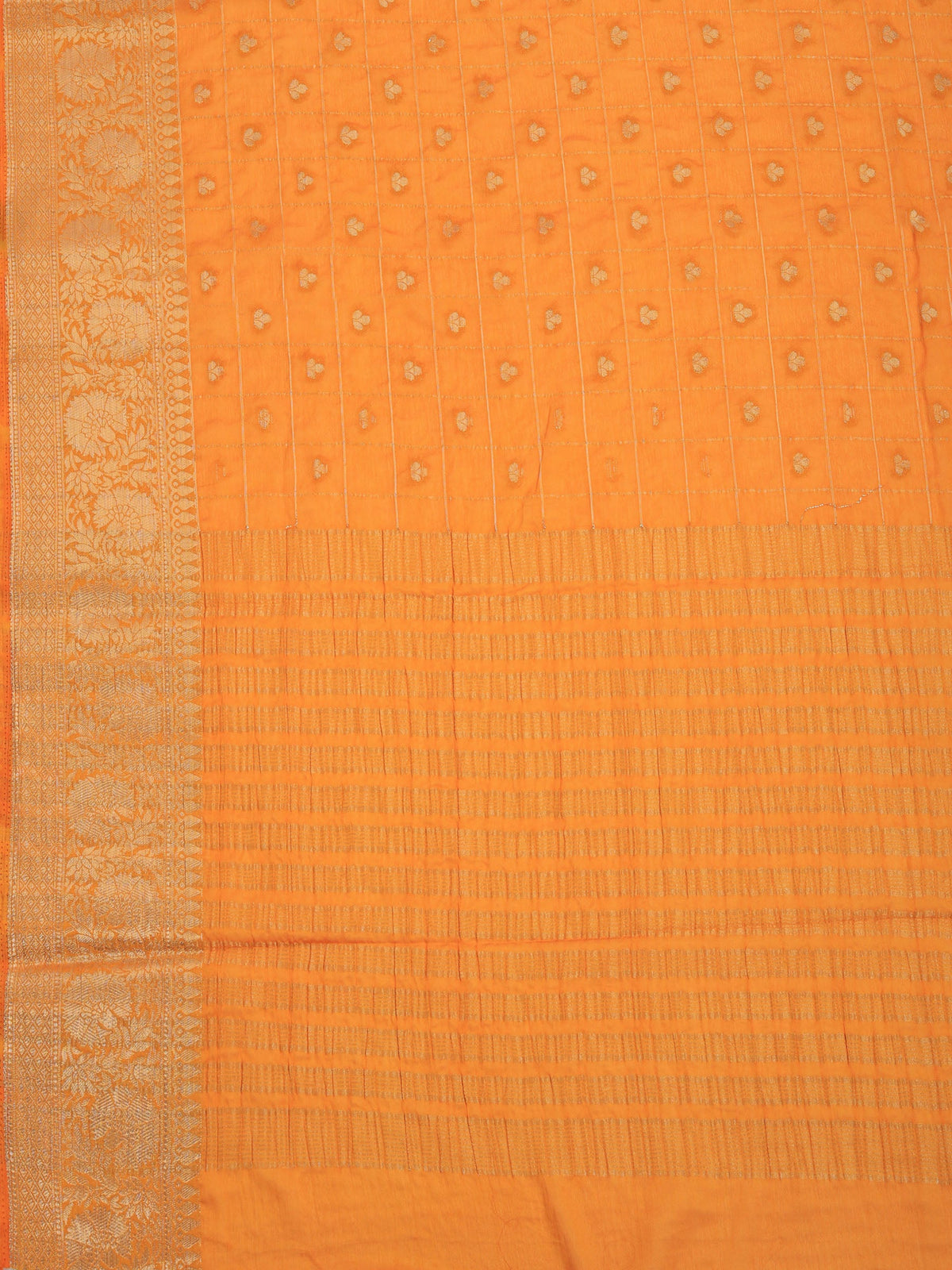 Mustard Zari Work Crepe Saree
