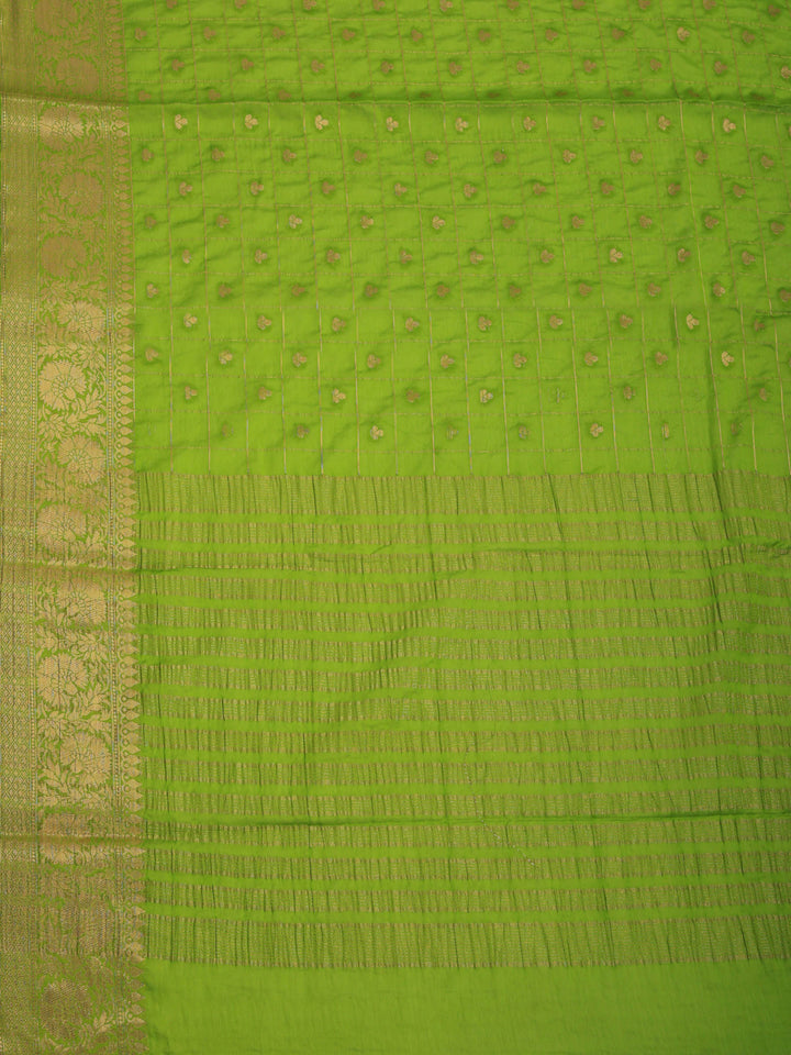 Green Zari Work Crepe Saree