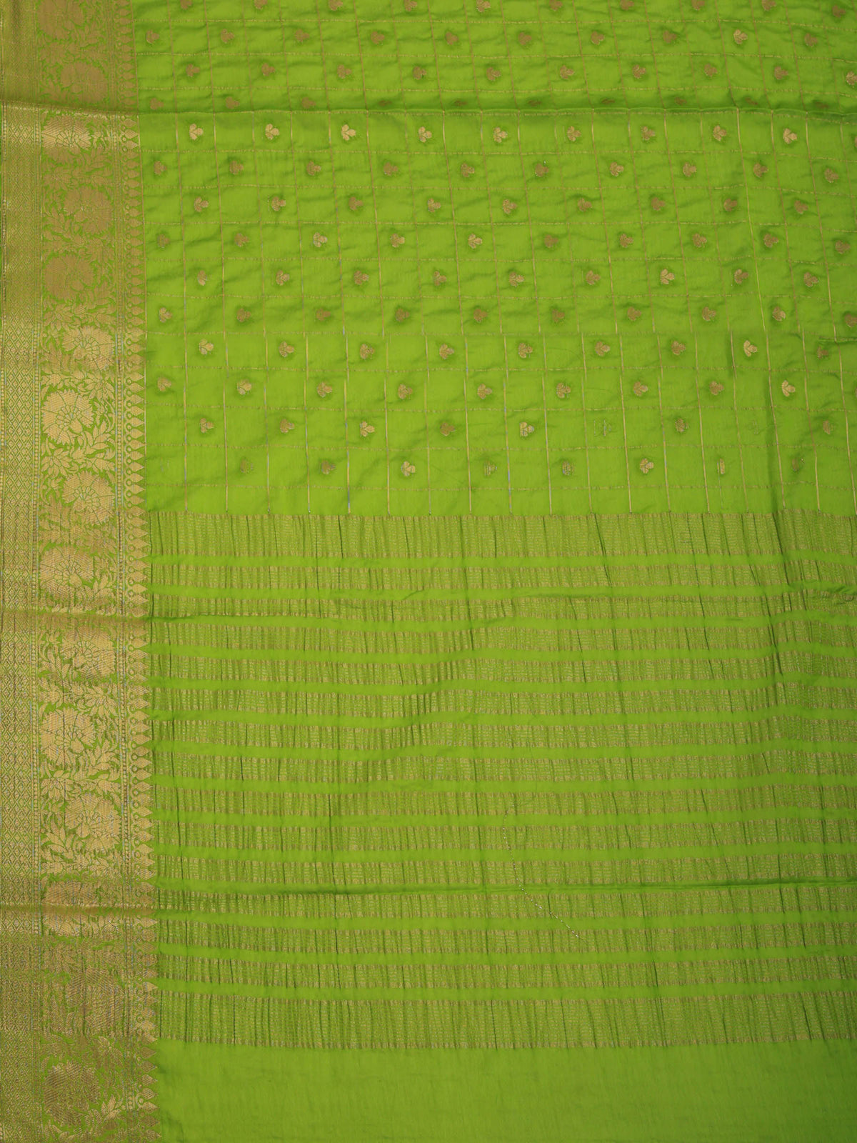 Pista Green Zari Work Crepe Saree