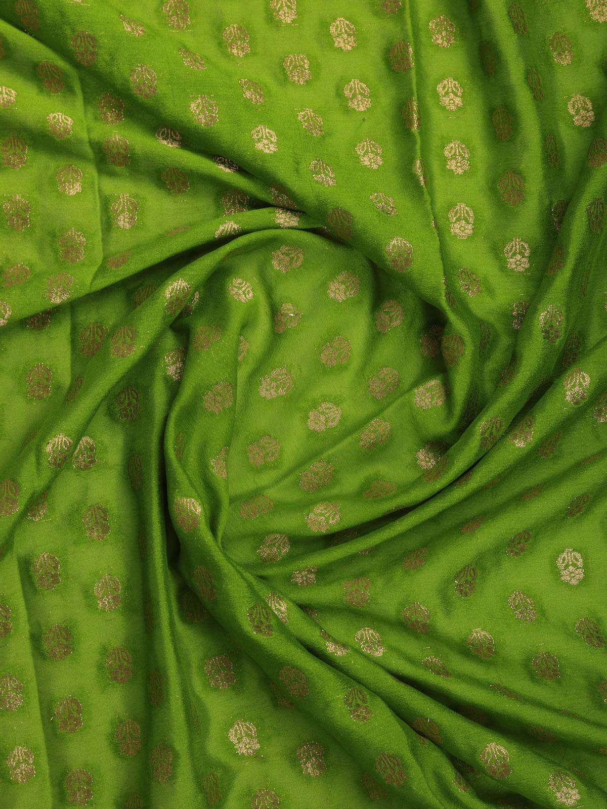 Pista Green Zari Work Crepe Saree