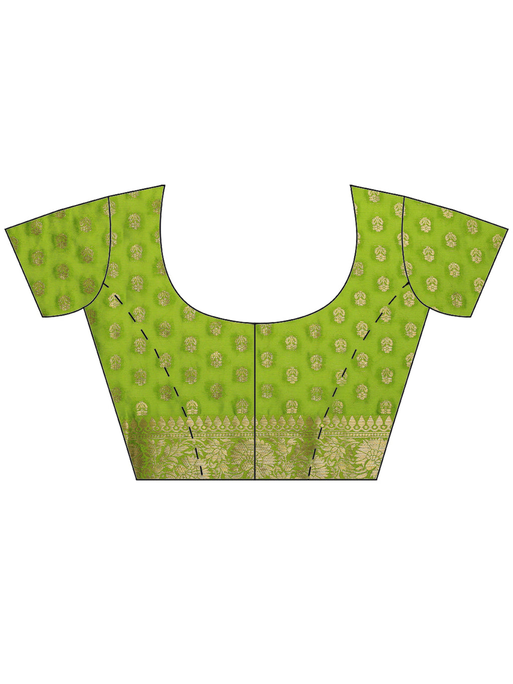Green Zari Work Crepe Saree