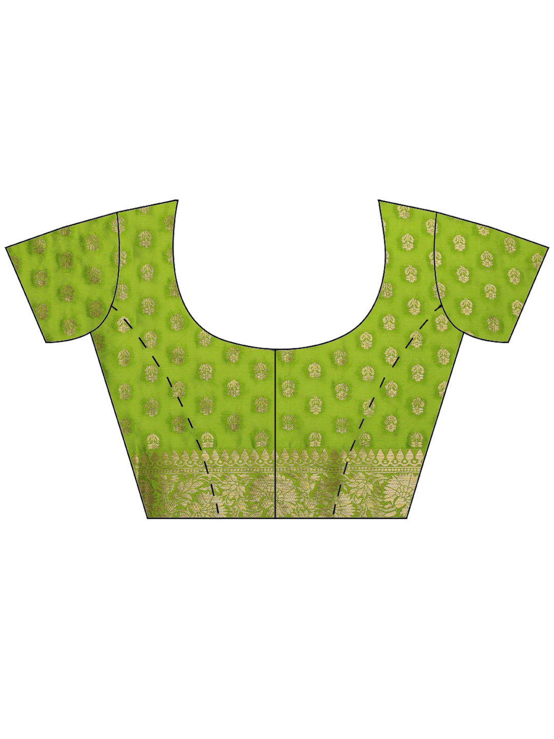 Green Zari Work Crepe Saree