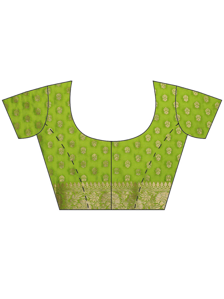 Pista Green Zari Work Crepe Saree