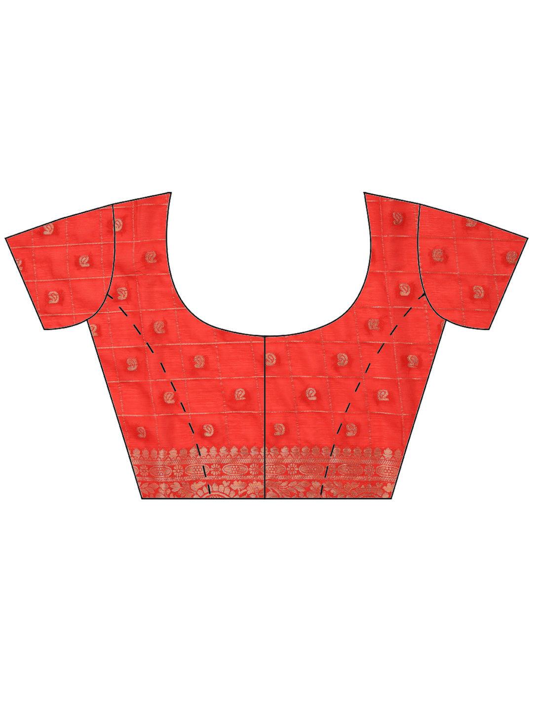 Red Zari Work Crepe Saree
