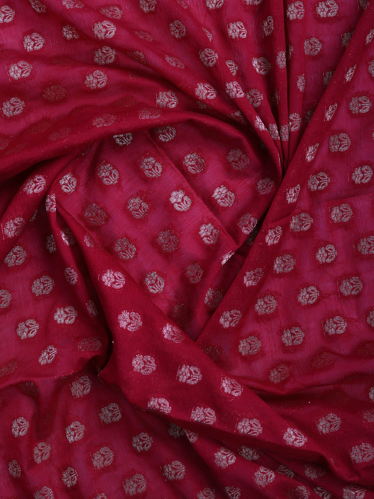 Wine Zari Work Crepe Saree