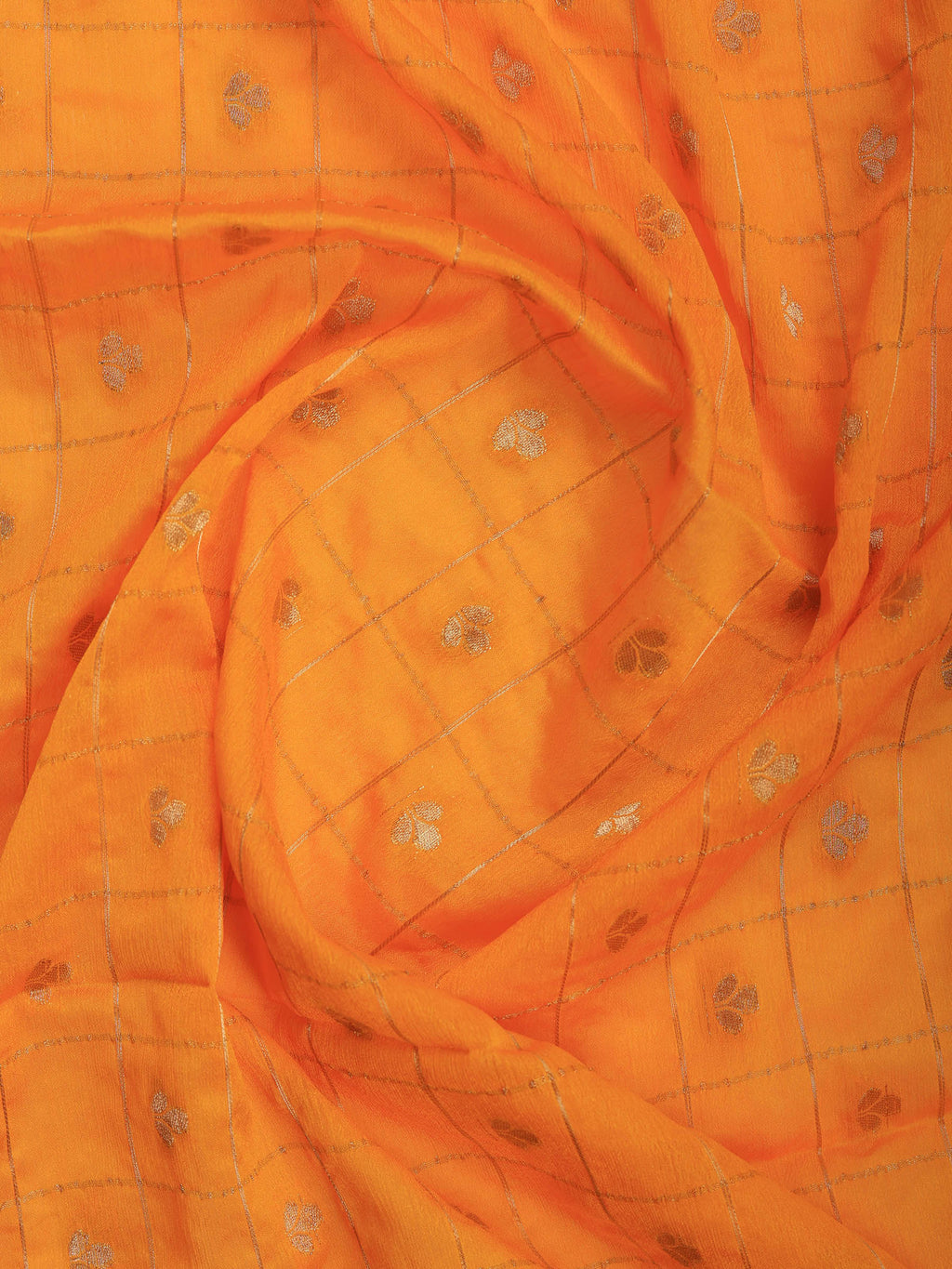 Yellow Zari Work Crepe Saree