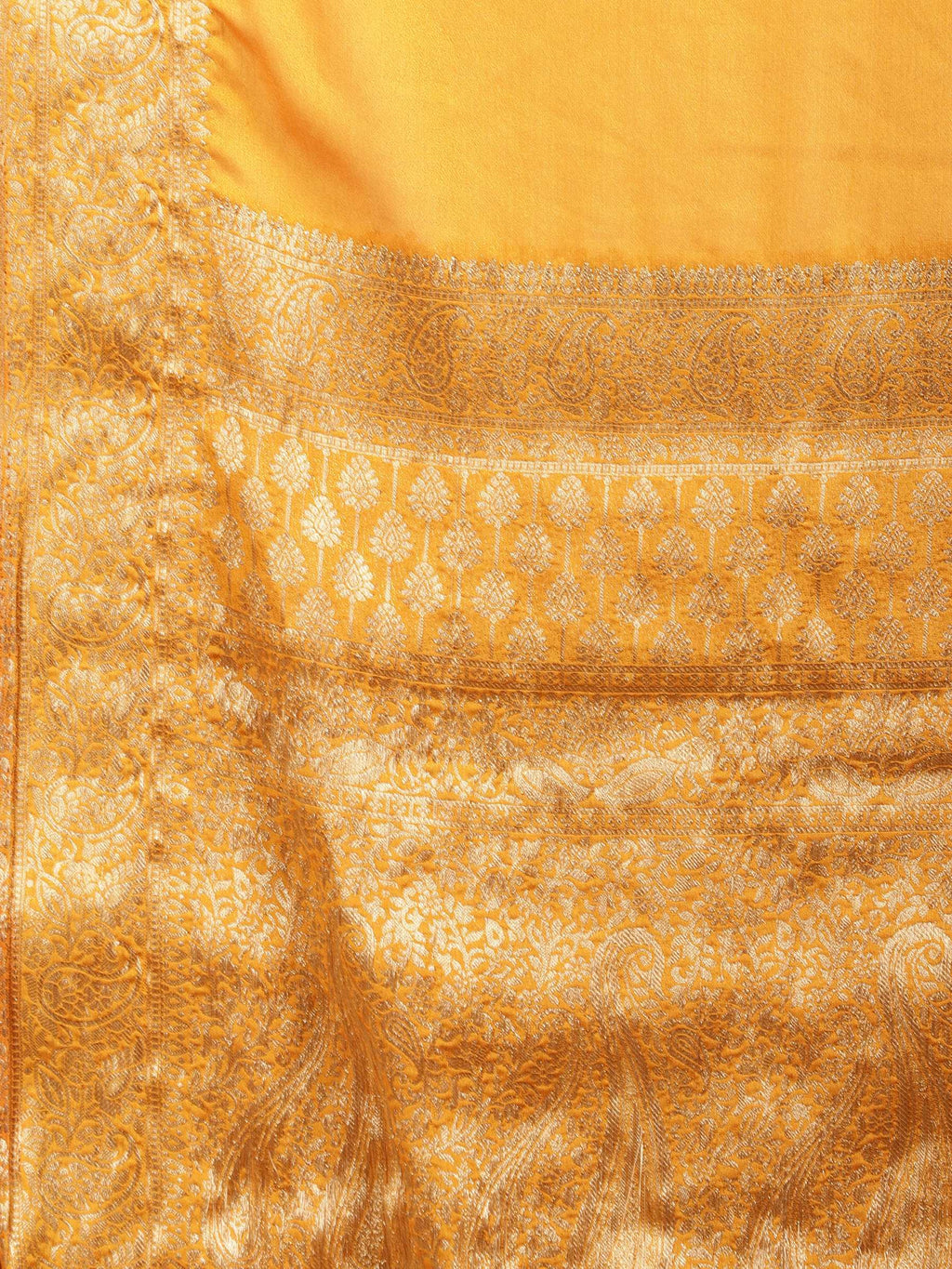 Mustard Zari Work Chiffon Saree