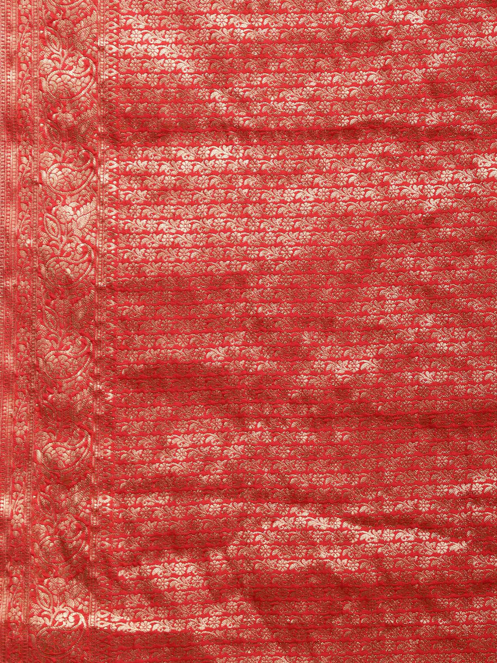 Red Zari Work Chiffon Saree