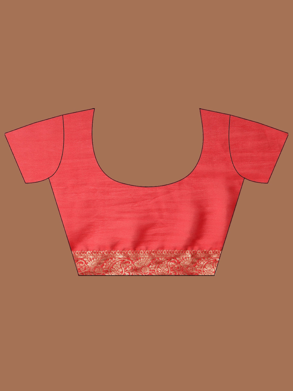 Red Zari Work Chiffon Saree