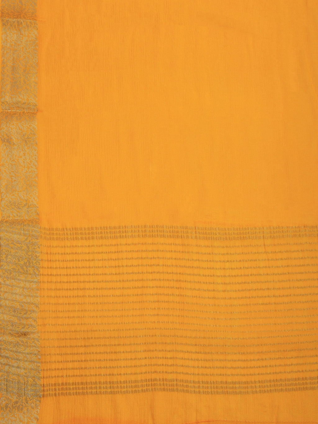 Mustard Zari Work Chiffon Saree