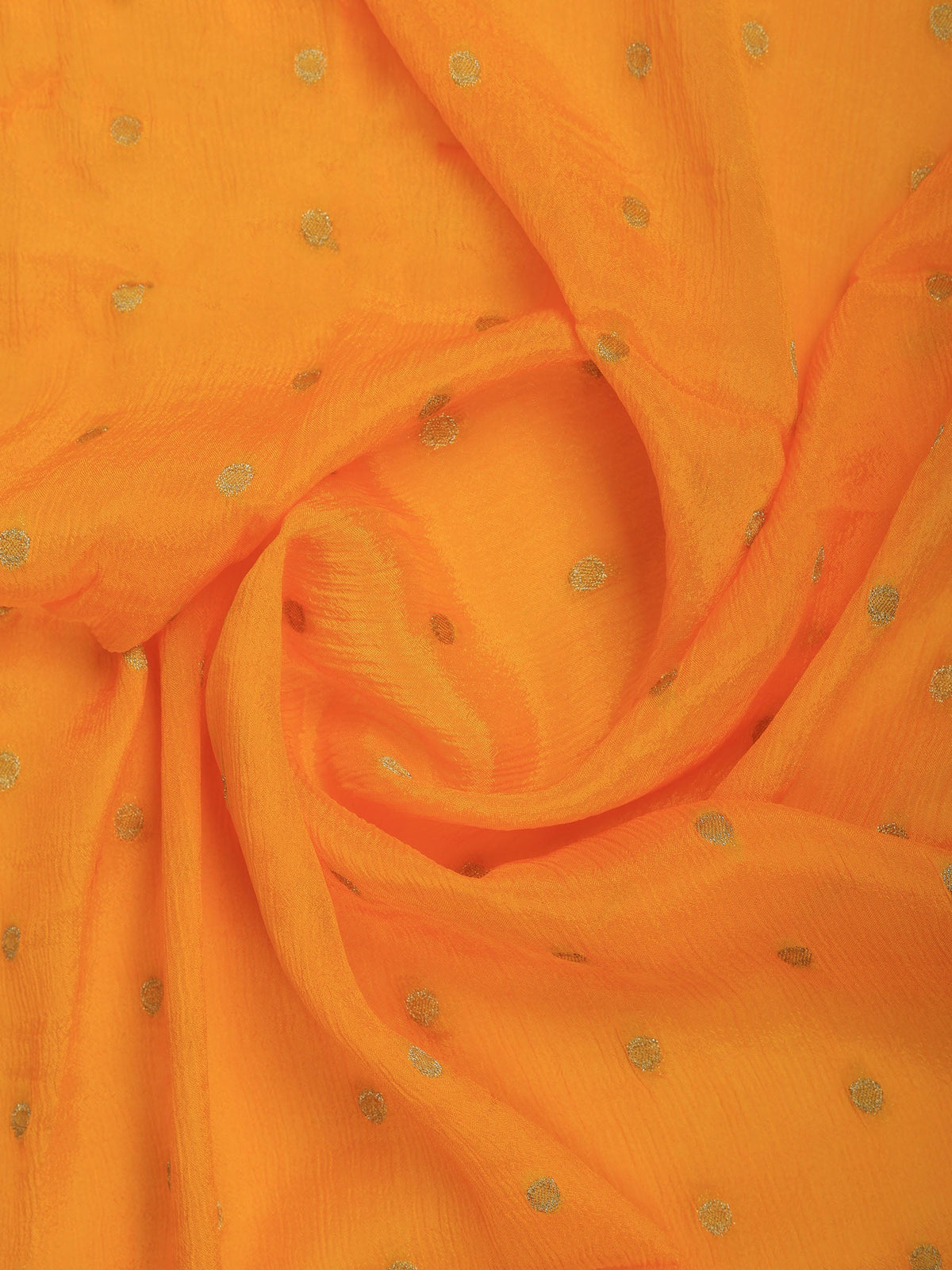 Mustard Zari Work Chiffon Saree
