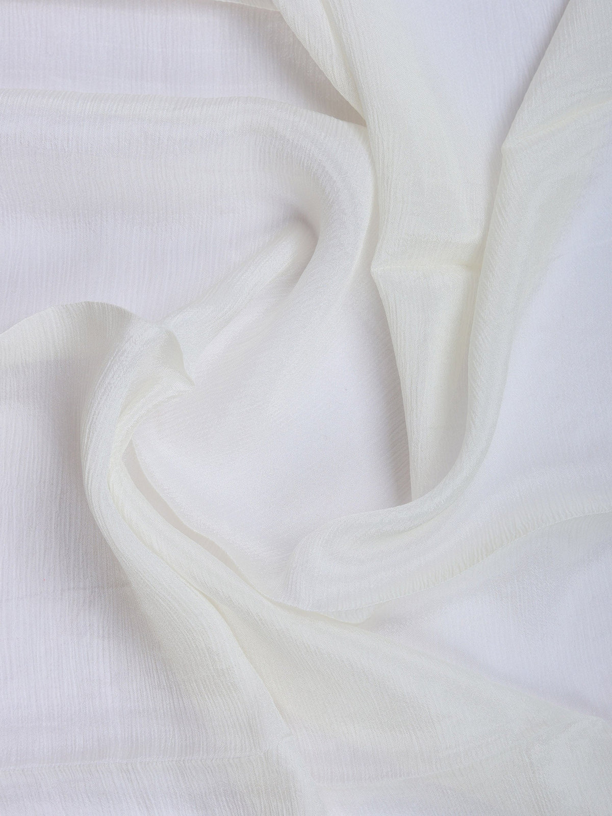 Off White Zari Work Chiffon Saree