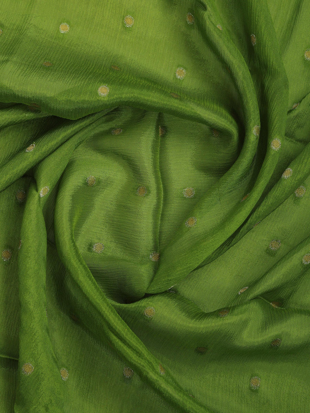 Pista Green Zari Work Chiffon Saree
