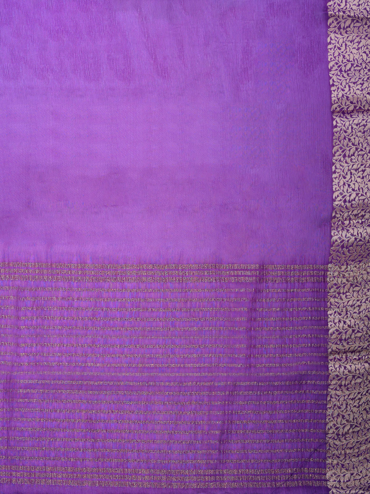Purple Zari Work Chiffon Saree