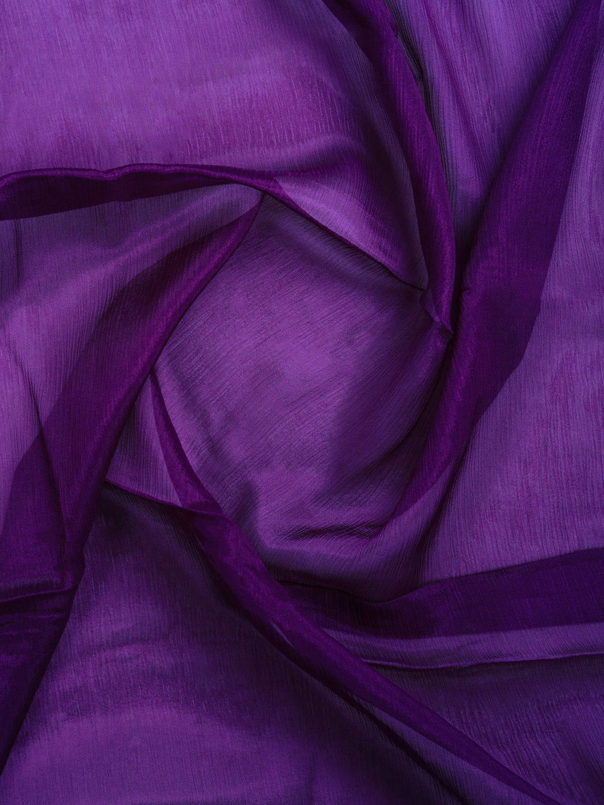 Purple Zari Work Chiffon Saree